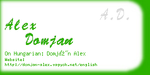 alex domjan business card